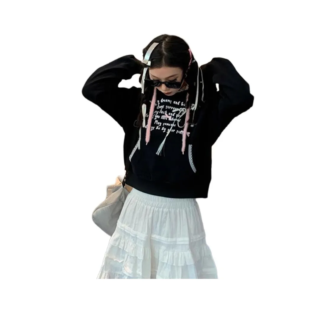 MDEHT H974# Черный Женский Свитшот