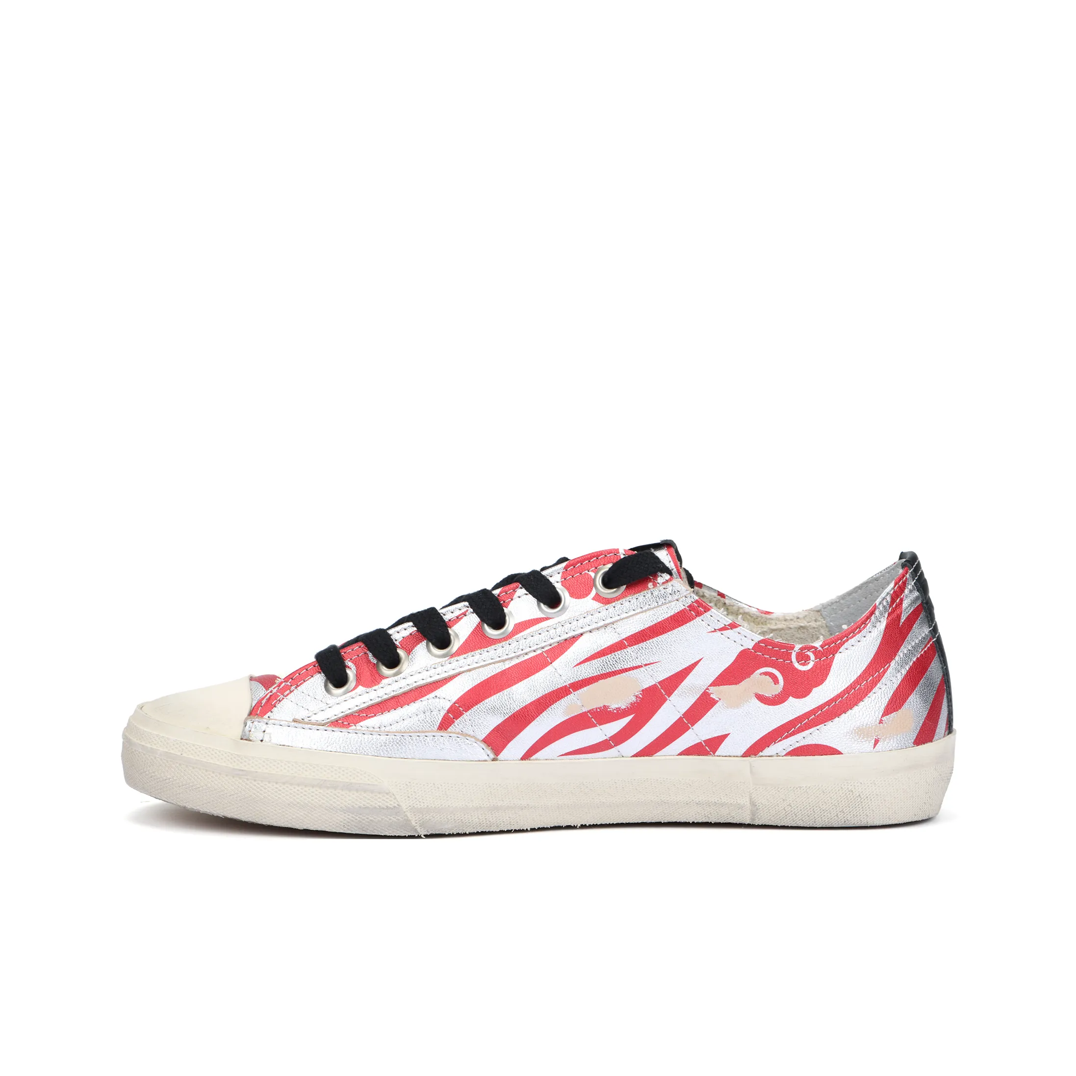 Golden Goose V Star Low Top Стильные Скейтбординги Мужские Красные Потертый Позиционирование Стиль