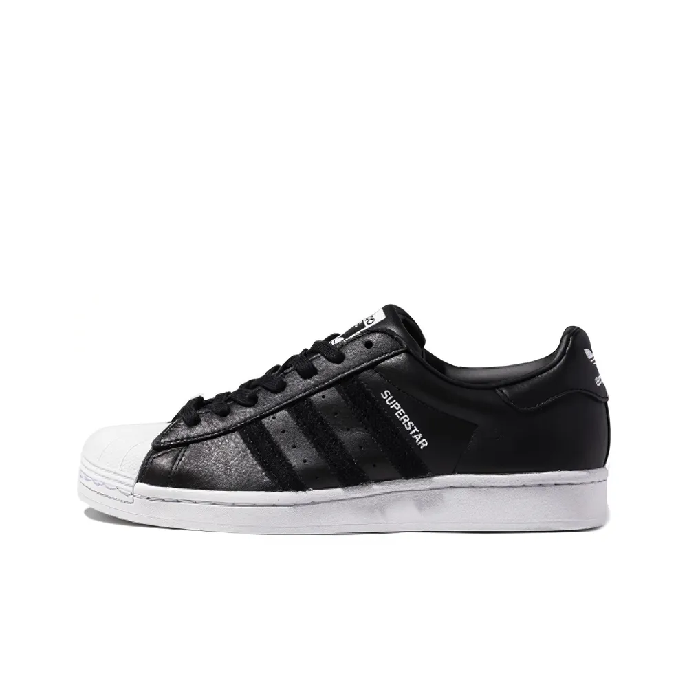 Adidas Originals Superstar Series Износостойкие и Легкие Низкие Кроссовки для скейтбординга Унисекс Черно-белые