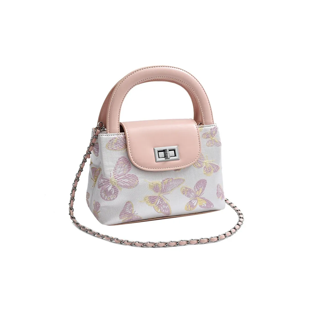 MARKANGARO ПУ (полиуретан) Одно плечо Сумка Стандартная Женская Бабочка Розовый Бабочка Синий Светло-розовый Светло-синий