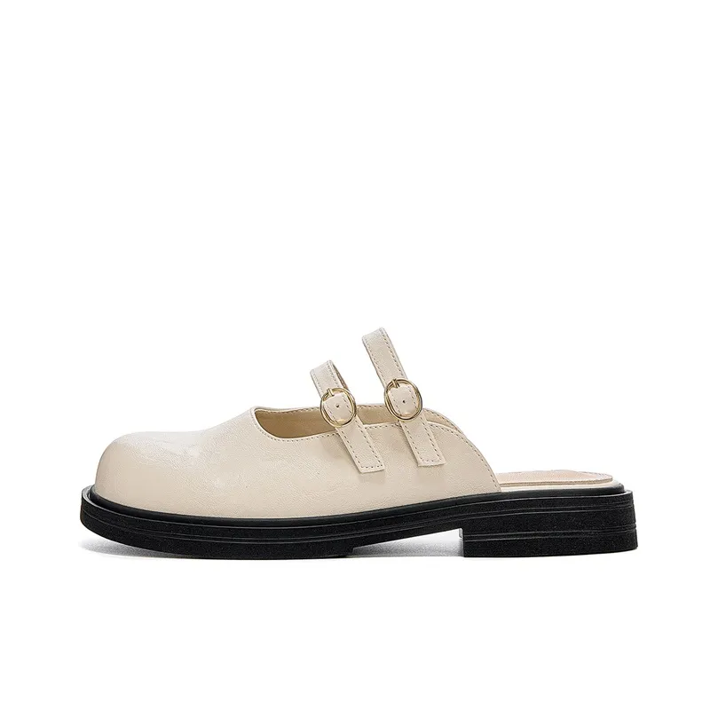 JOSINY Износостойкая резиновая подошва каблук 3 см домашние тапочки женские цвет экрю