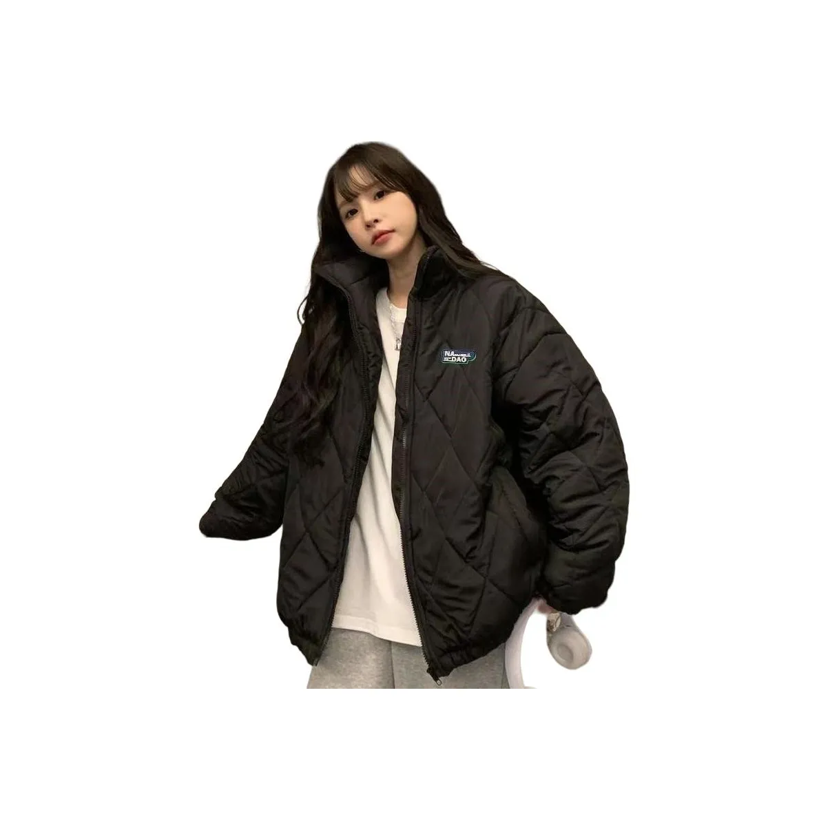 OURUOKE Черный Женский Пуховик