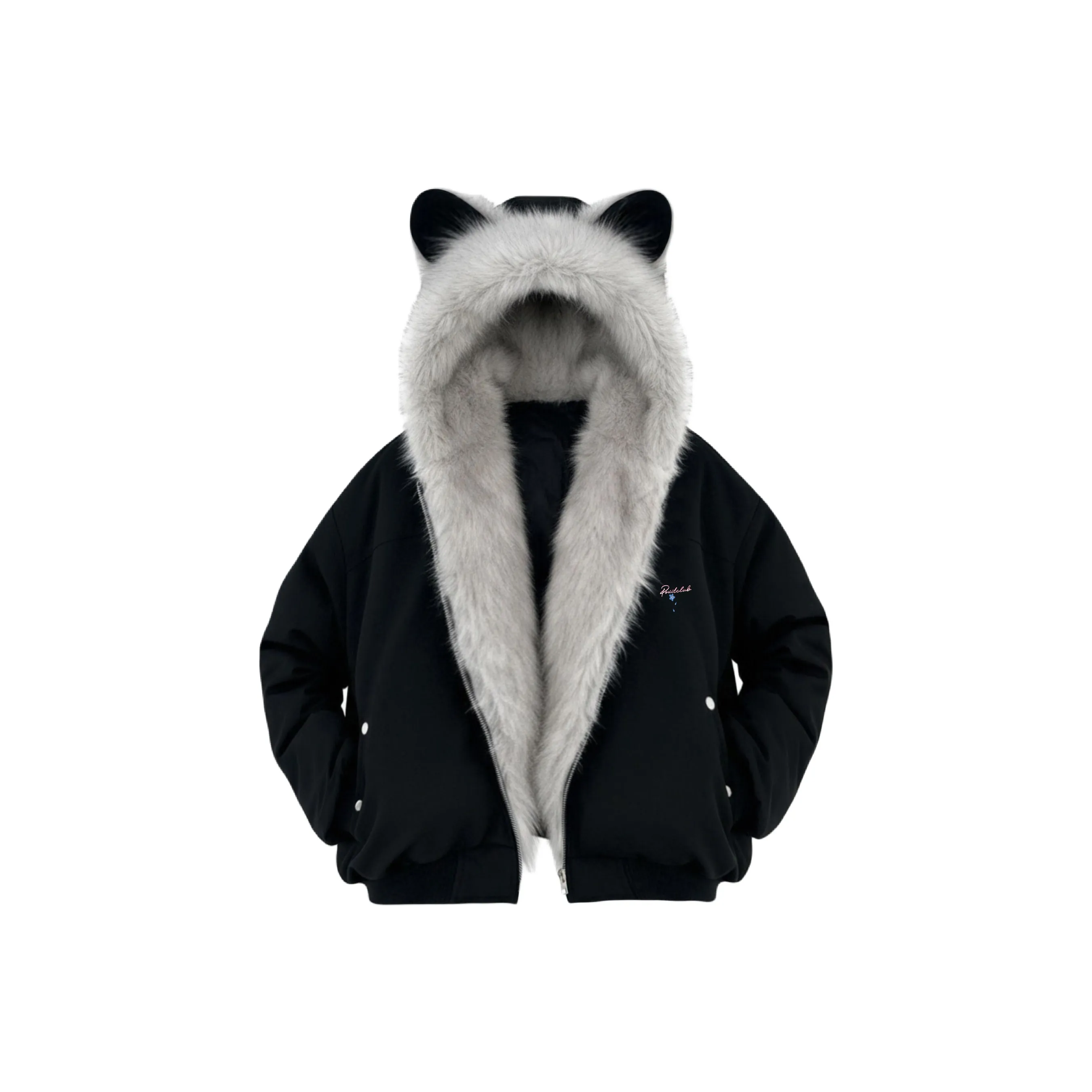 POVIT Черный Furry Кошка Ухо Гора Резьба Унисекс Пуховики