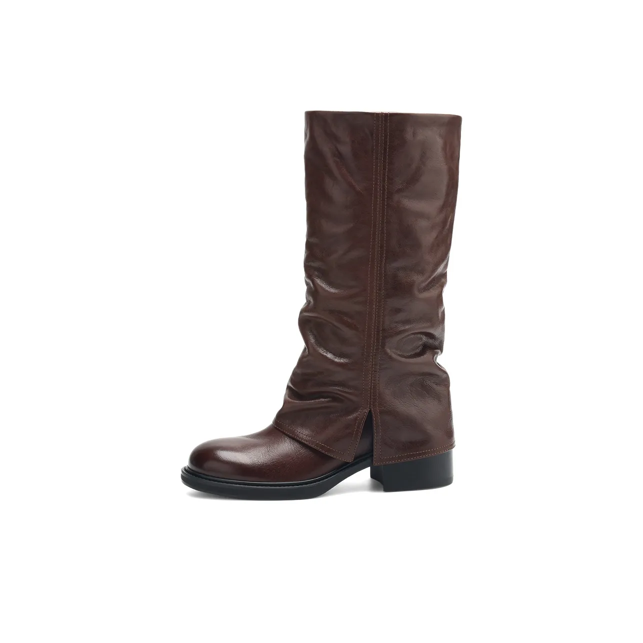 Rosa Bianca Foldover Ботинки Колено Высокие сапоги 5 см Женские