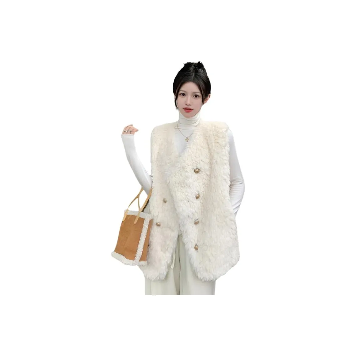 OURUOKE Белый Женский жилет