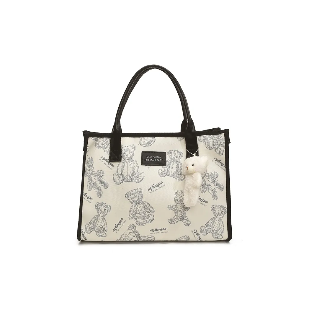 ORANGE BEAN Холст Сумка Стандартная Женская Белая Черная