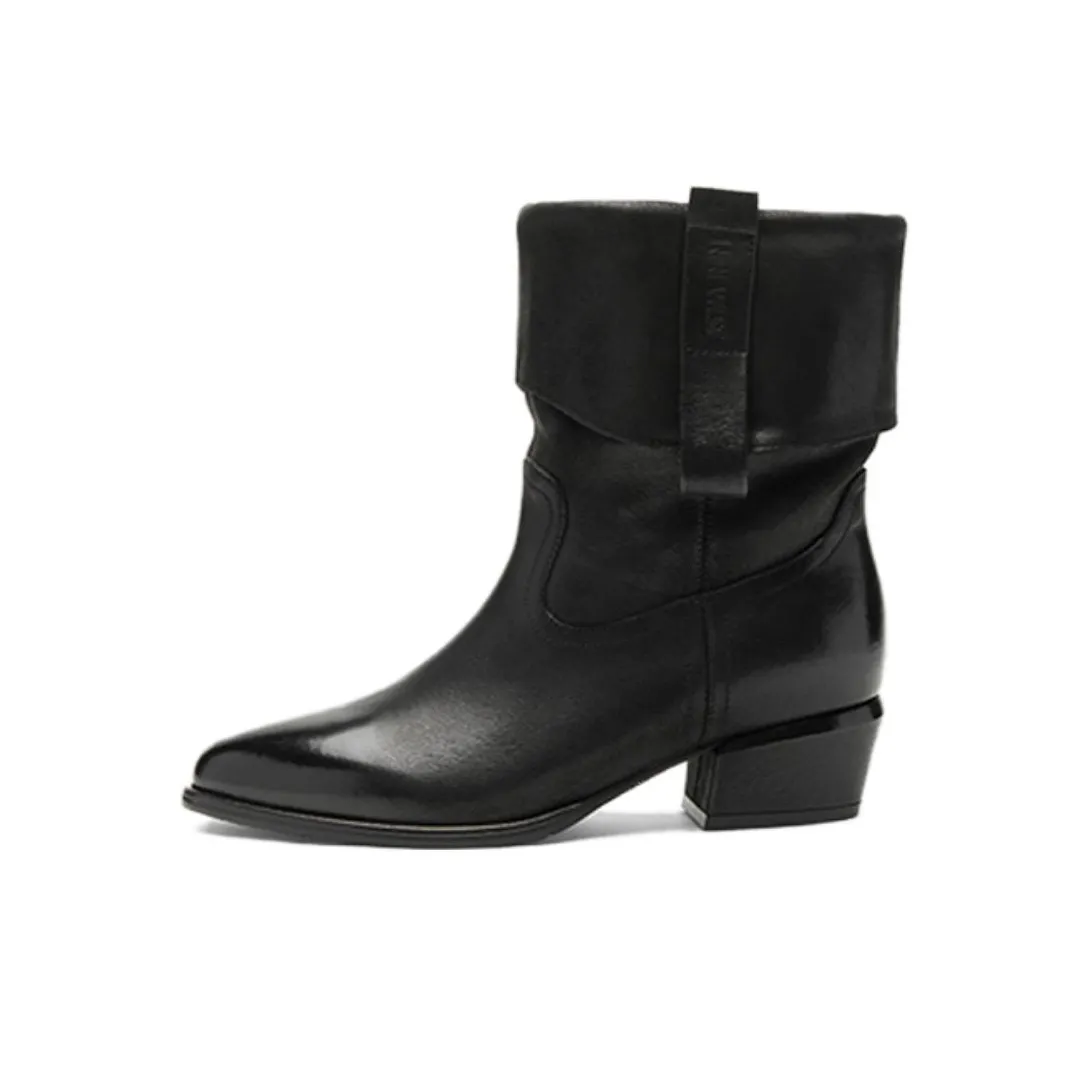 NINE WEST Ботильоны 4,5 см Женские Черные с флисовой подкладкой