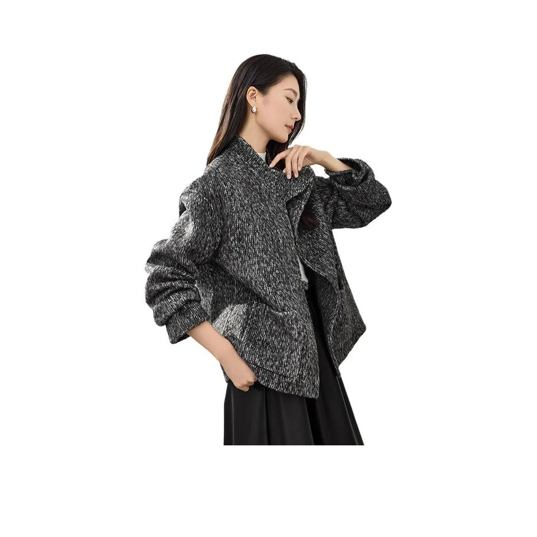 IHIMI Черное Многоцветное Женское Пальто