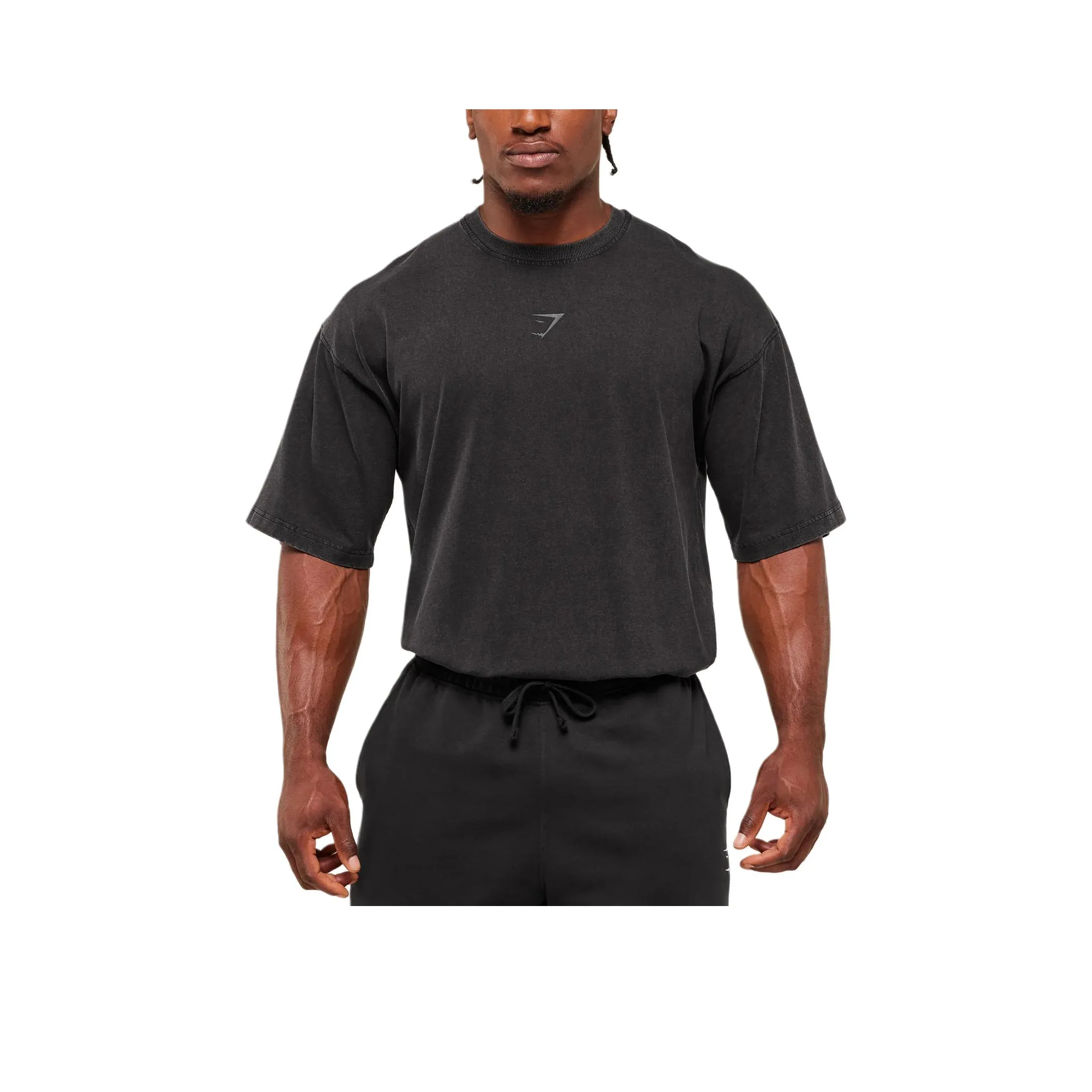 GYMSHARK Пава Промытый T Рубашка Мужская