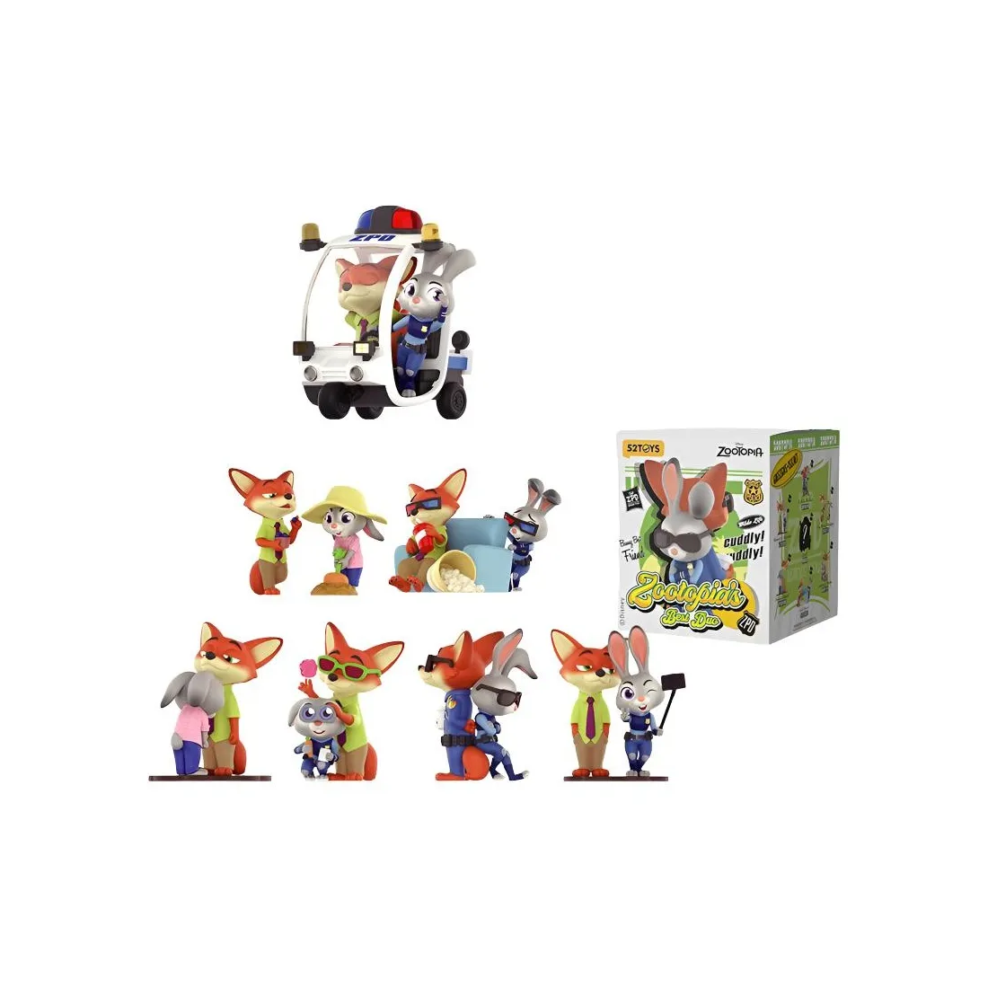 52TOYS X Disney Зверополис'S Best Partner Аниме мерч Кукла Игрушка Слепые коробки Одиночная Слепая коробка Полная коробка 6 шт