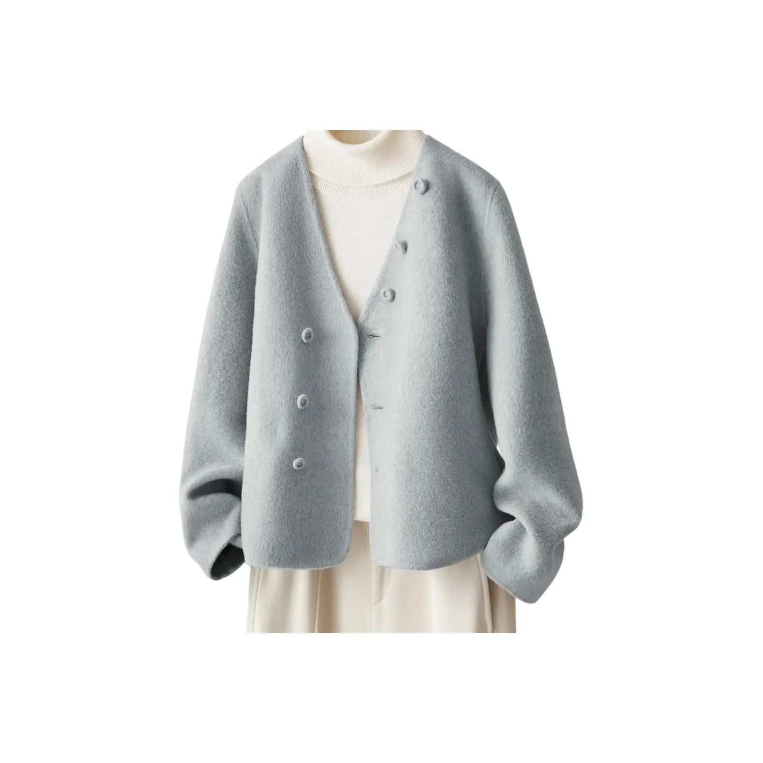 IHIMI Серый Синий Женское Пальто