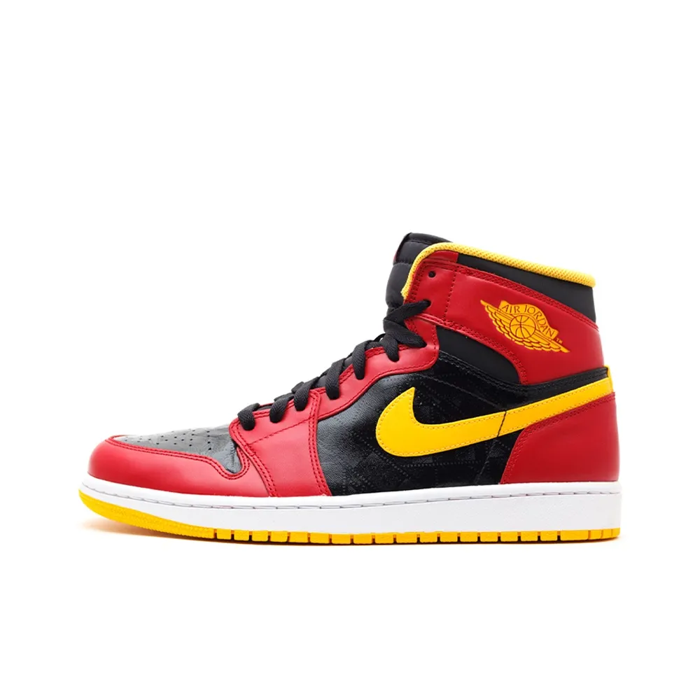 Jordan Air Jordan 1 Ретро Human HIGHLIGHT EAGLE Команда High Топ Винтажные баскетбольные кроссовки Мужской Красный желтый