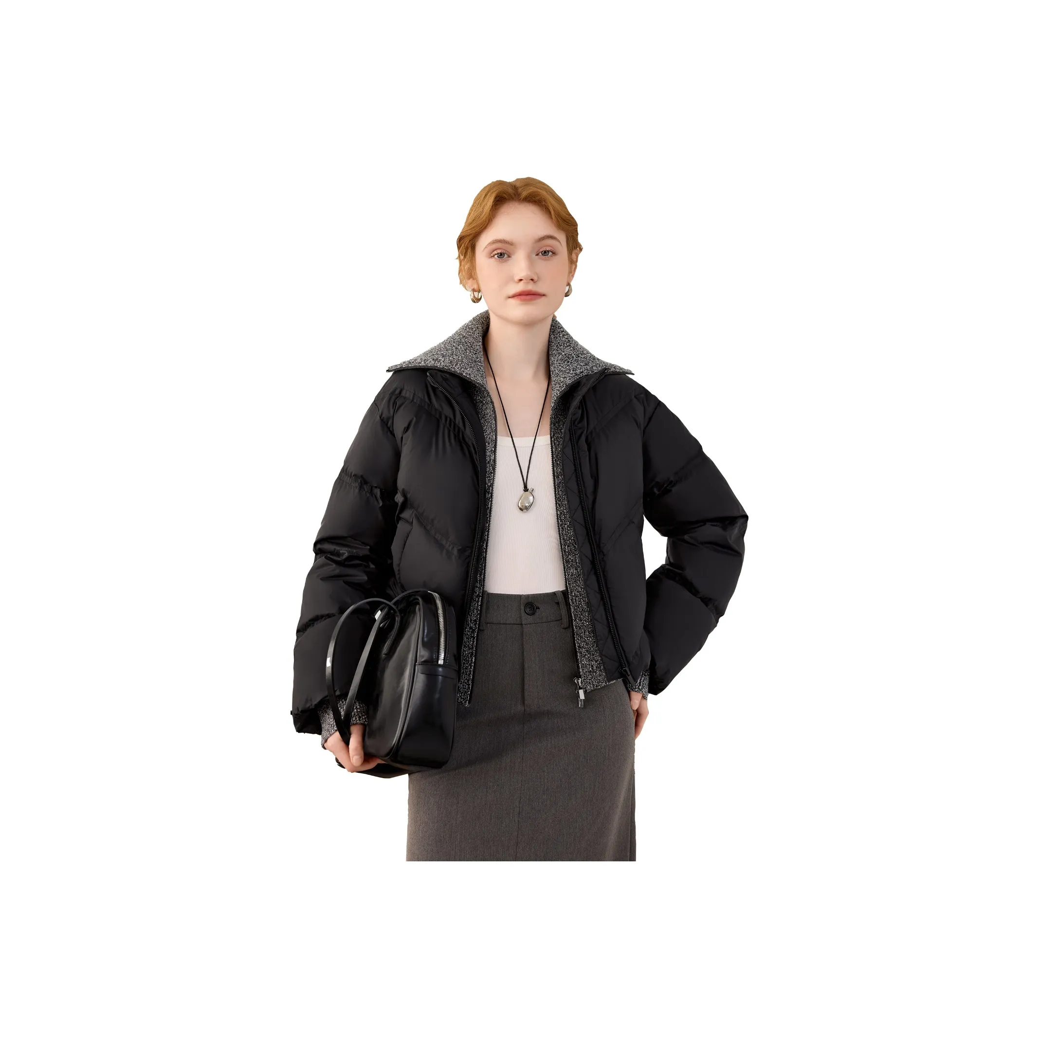 TOUCH Пуховик Комплекты Одежды Женские Черный + Черный Серый