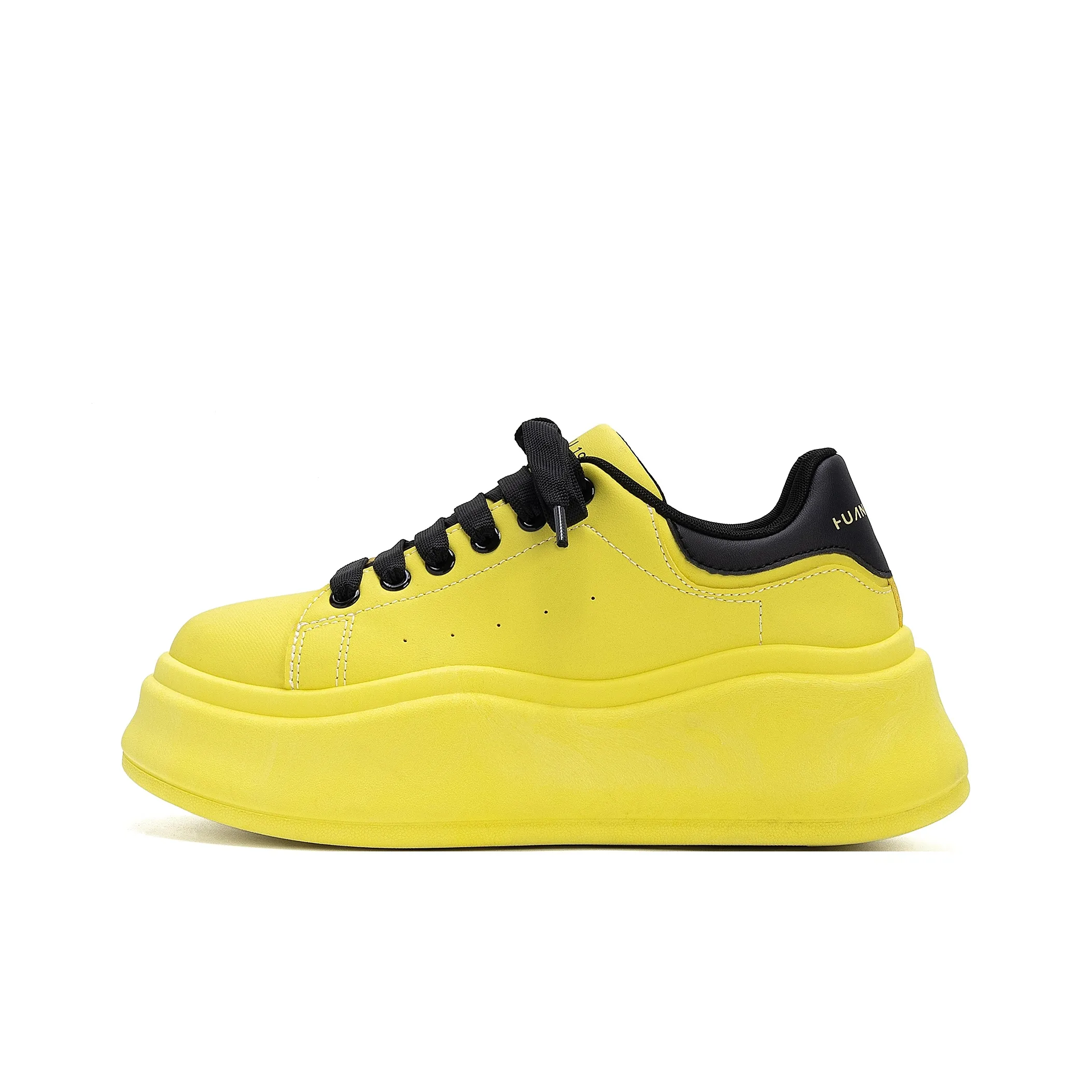 HUANQIU Женская обувь Нишевое покрытие увеличивающее высоту Легкий низкий топ для скейтбординга Женские Желтый