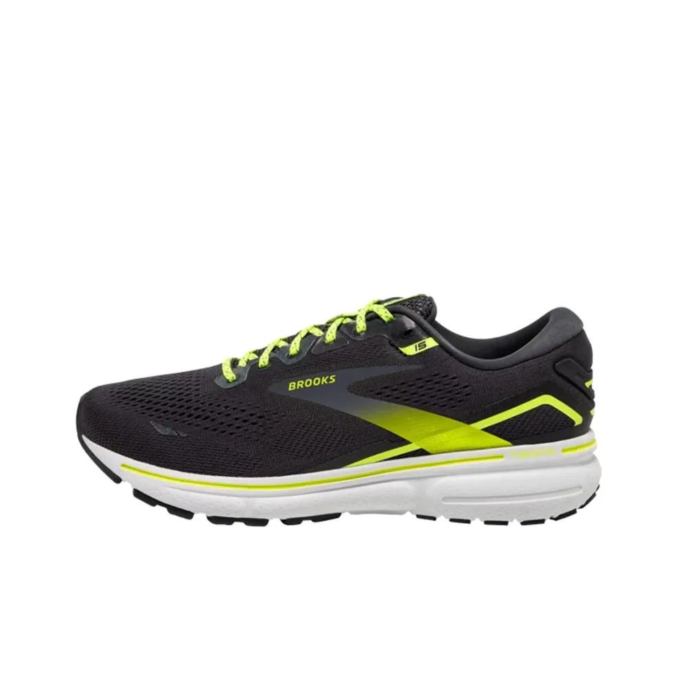 Brooks Ghost 15 Амортизация Износостойкие Низкие Кроссовки для Бега Мужские Черные