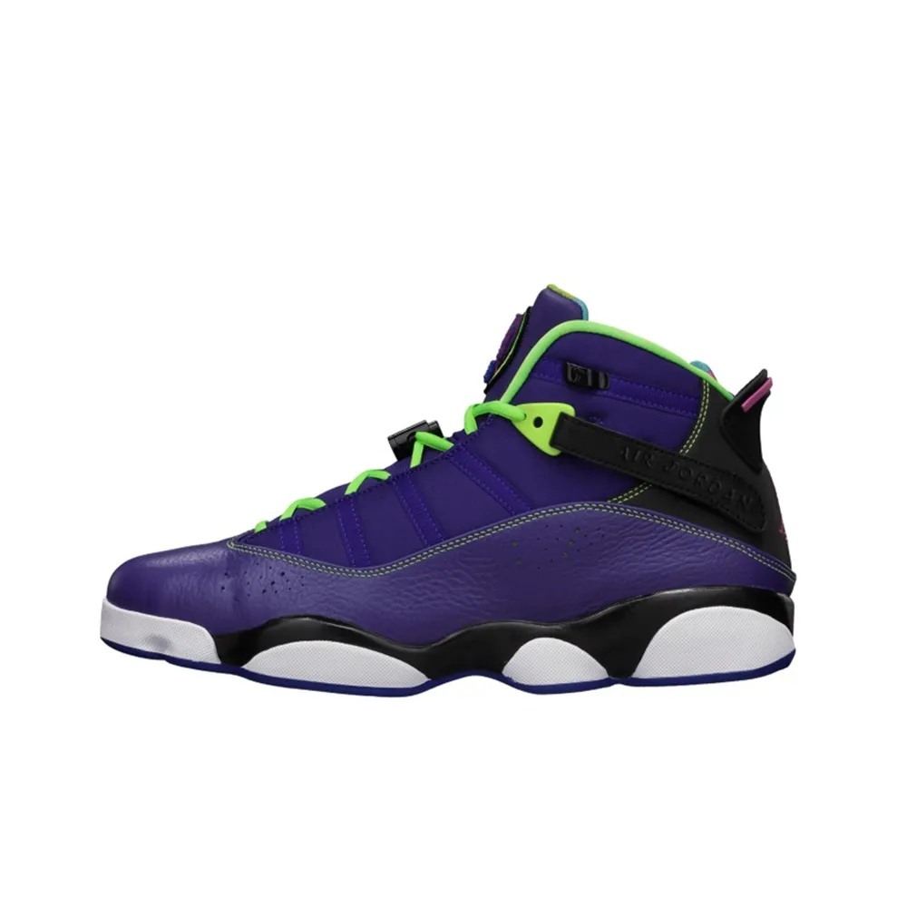 Jordan Air Jordan 6 Кольца Bel Air Нескользящий Легкий Высокий Топ Винтажные Баскетбольные Кроссовки Мужской Фиолетовый