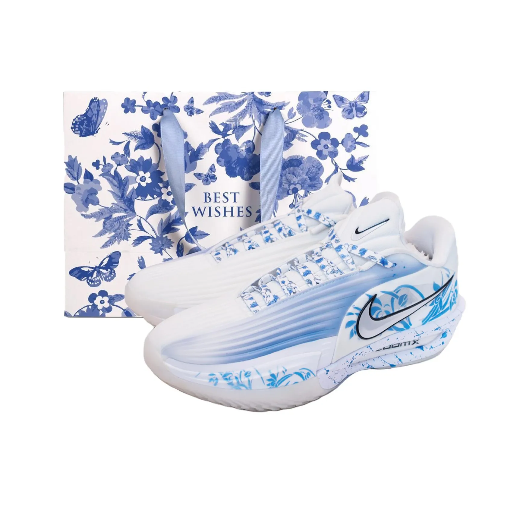 Nike G.T. Cut 3 Turbo EP Амортизация Износостойкий Низкий Топ Баскетбольные Кроссовки Мужские Синий Белый