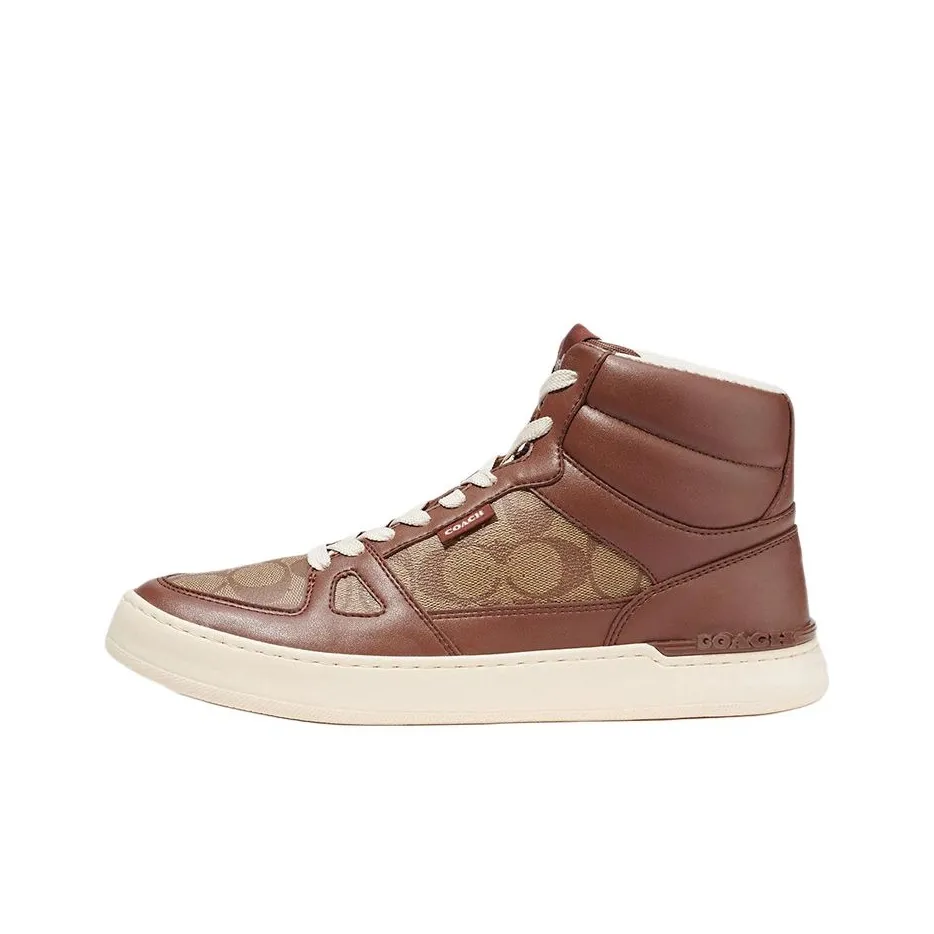 COACH High Топ Стильные Скейтбординги Мужской Коричневый
