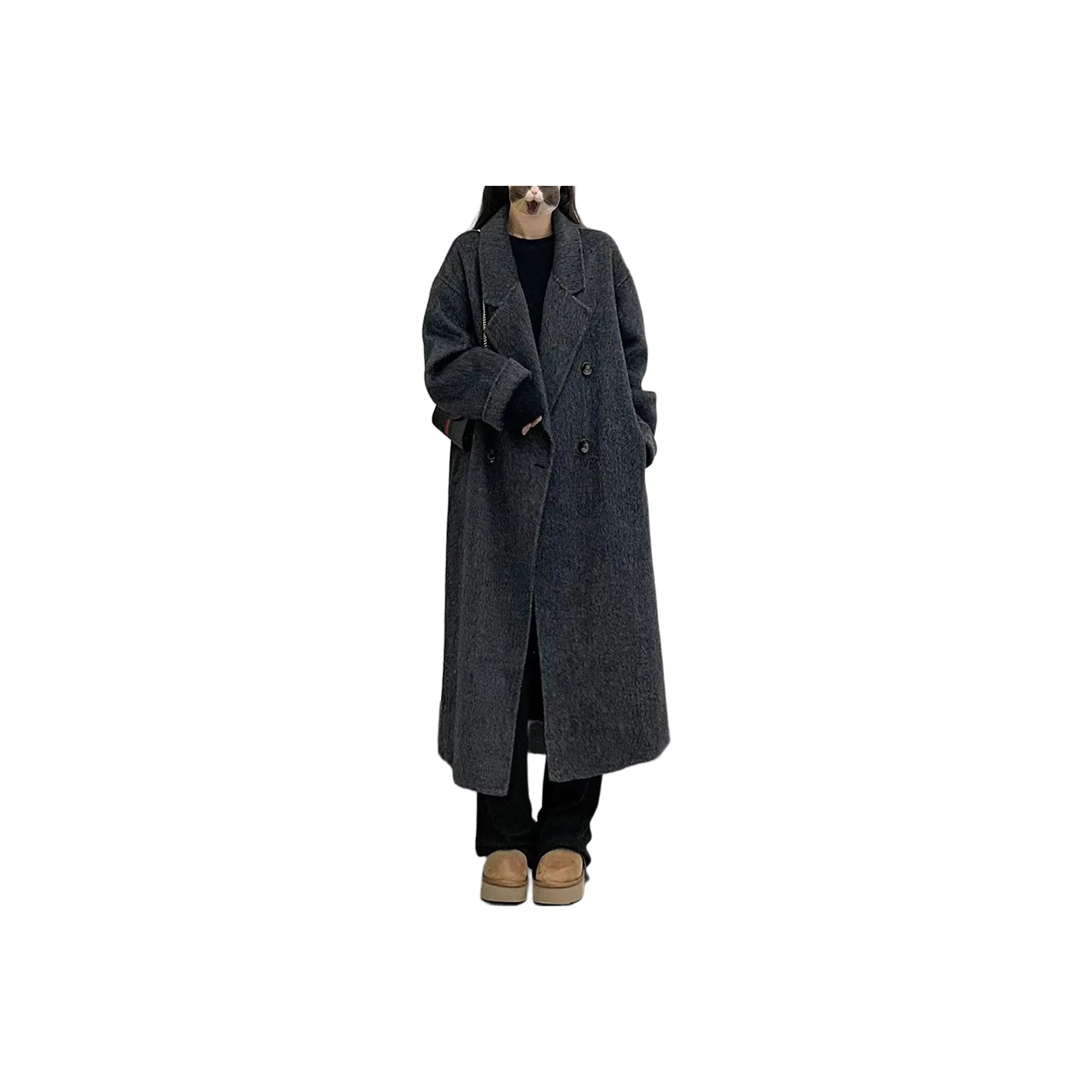 CARE NOTE Темно-серый Женский Пальто