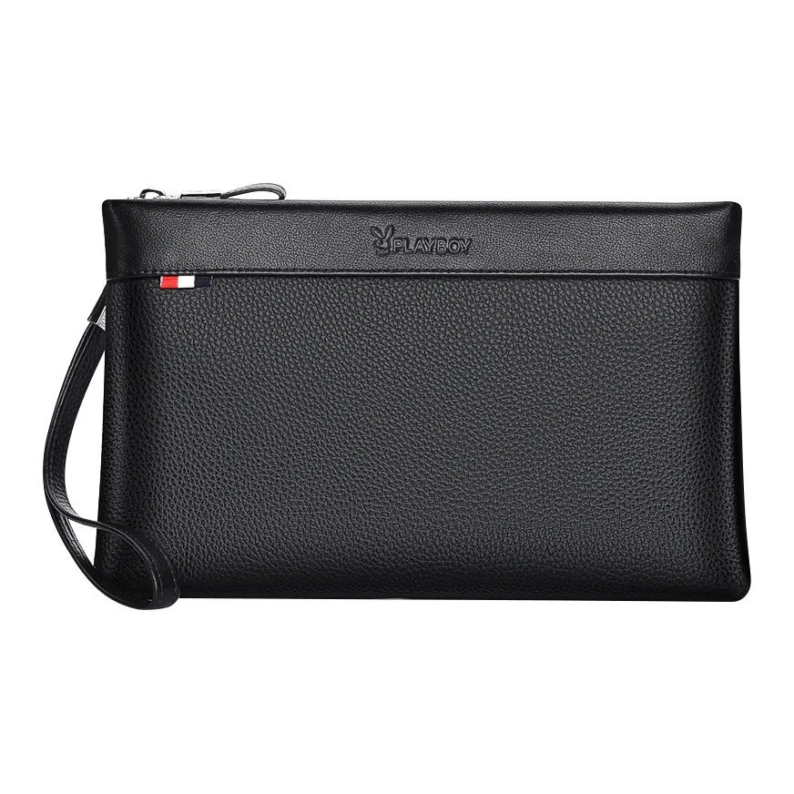 PLAYBOY Collaboration Коровья кожа Клатч Большой Мужской Черный