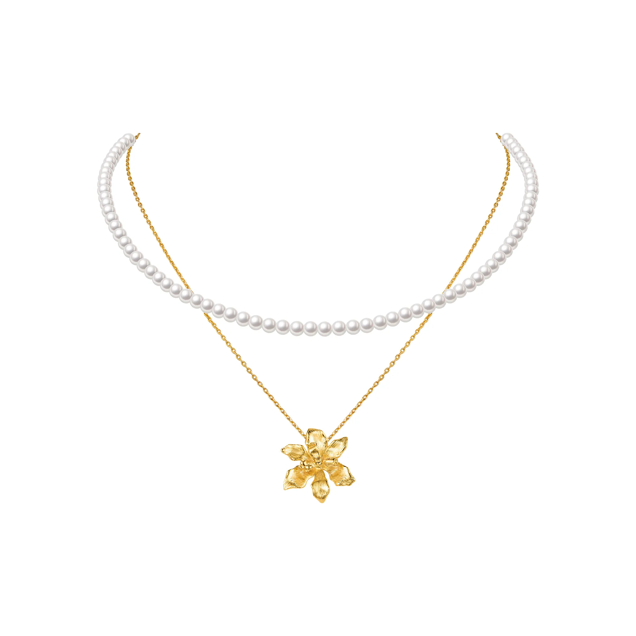 ZEGL Медное покрытие ожерелья из 14К золота женские