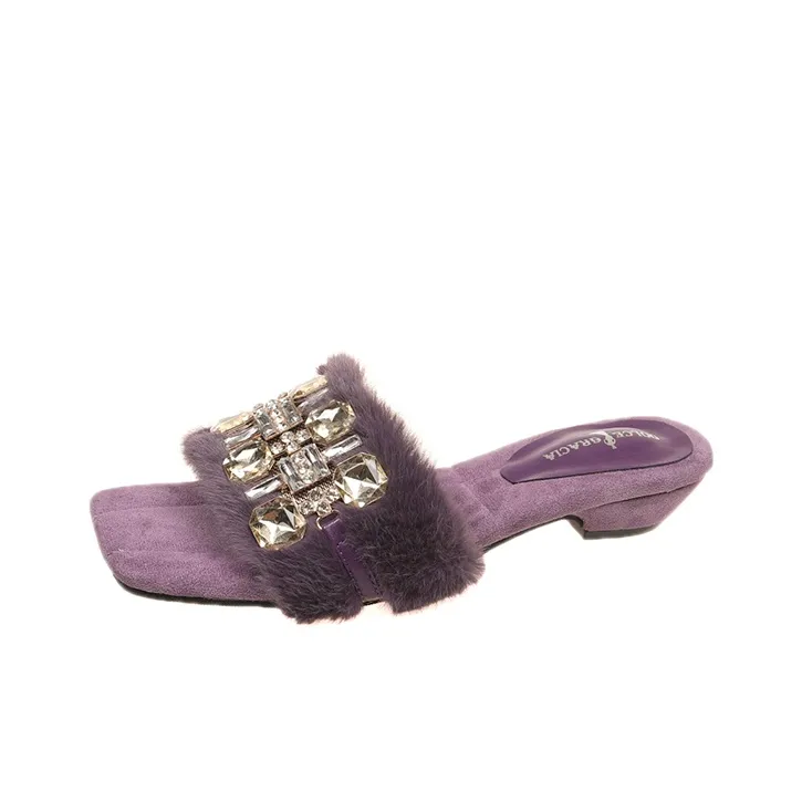 WUJI Резина Стразы Противоскользящие Шлепанцы Женские