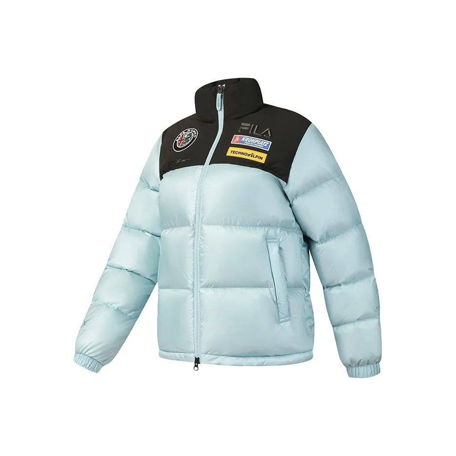 FILA SKI Пуховик Женские Выстиранный Деним Синий