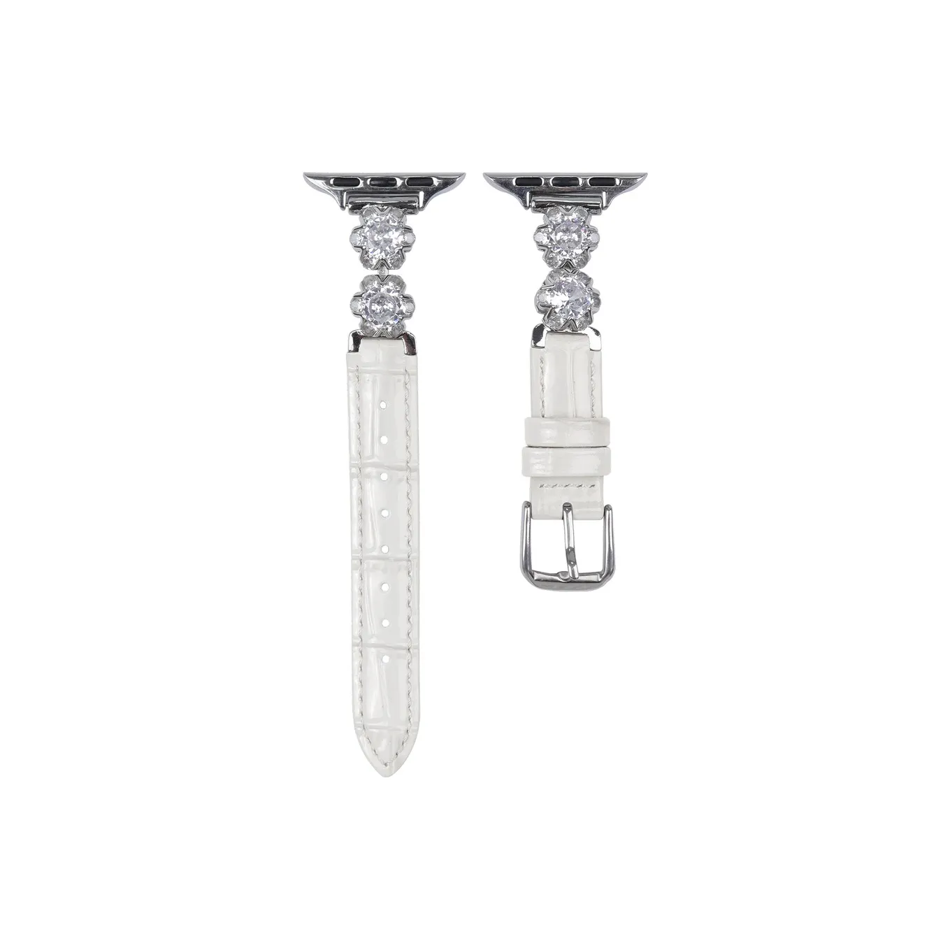 Vobafe Ремешок Apple Совместимость Медная Цепь с Цирконом Микрофибра Кожа Материал 215 мм