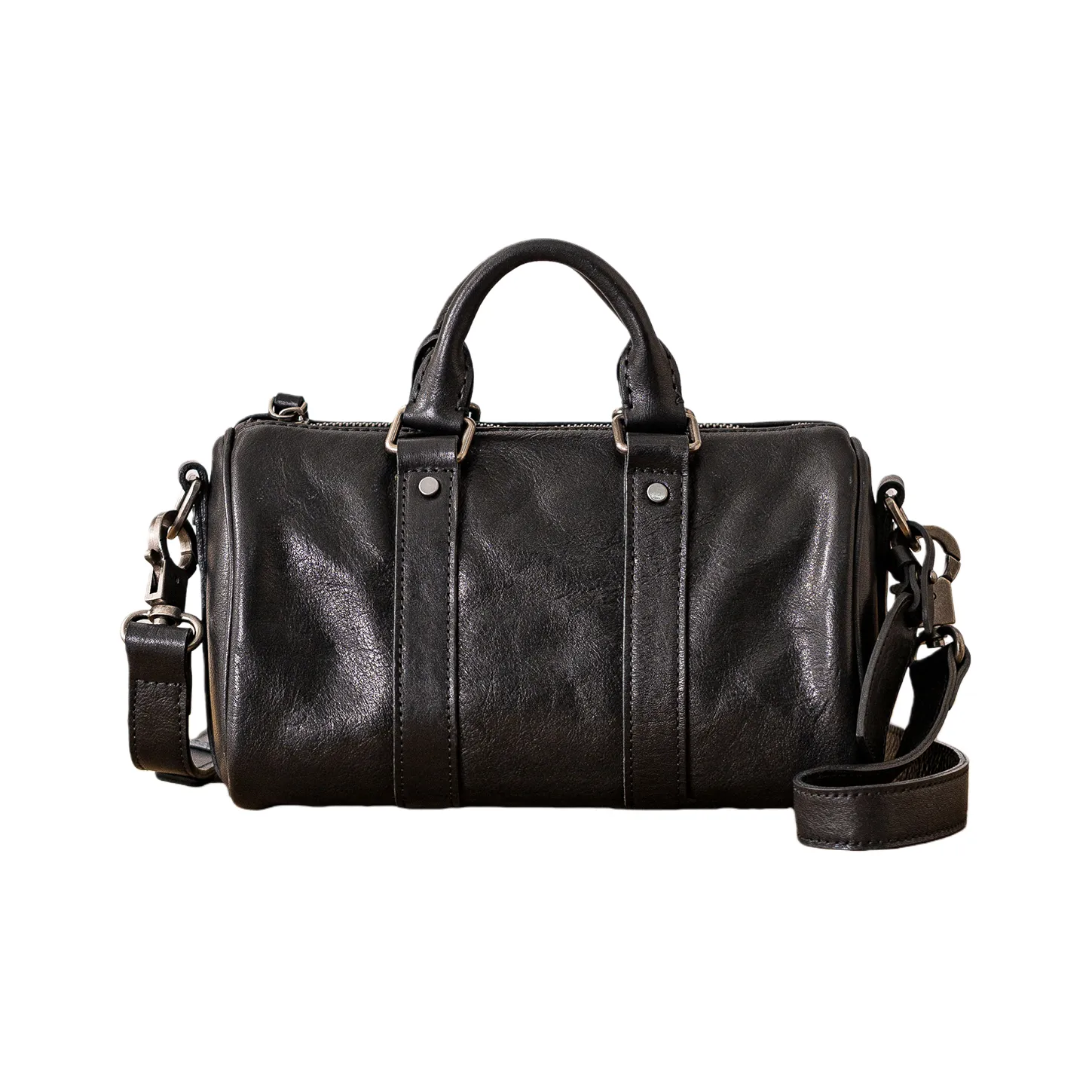 Back Step Первый слой Растительное дубление Коровья кожа Сумка через плечо Унисекс Черный