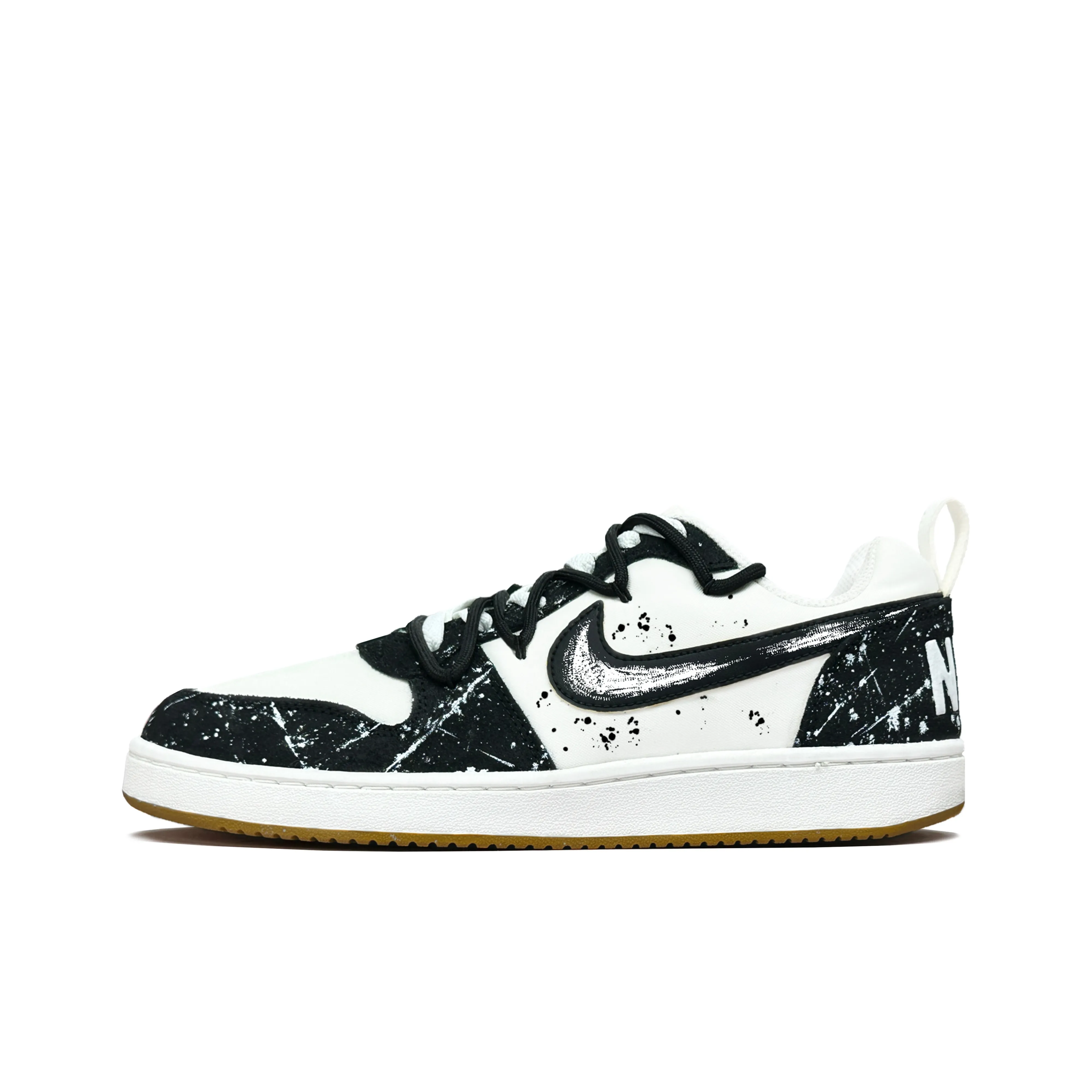 Nike Court Borough Звезда Cube PROCESS Износостойкий And Легкий Низкий Топ Скейтборд Кроссовки Мужские Черный Белый