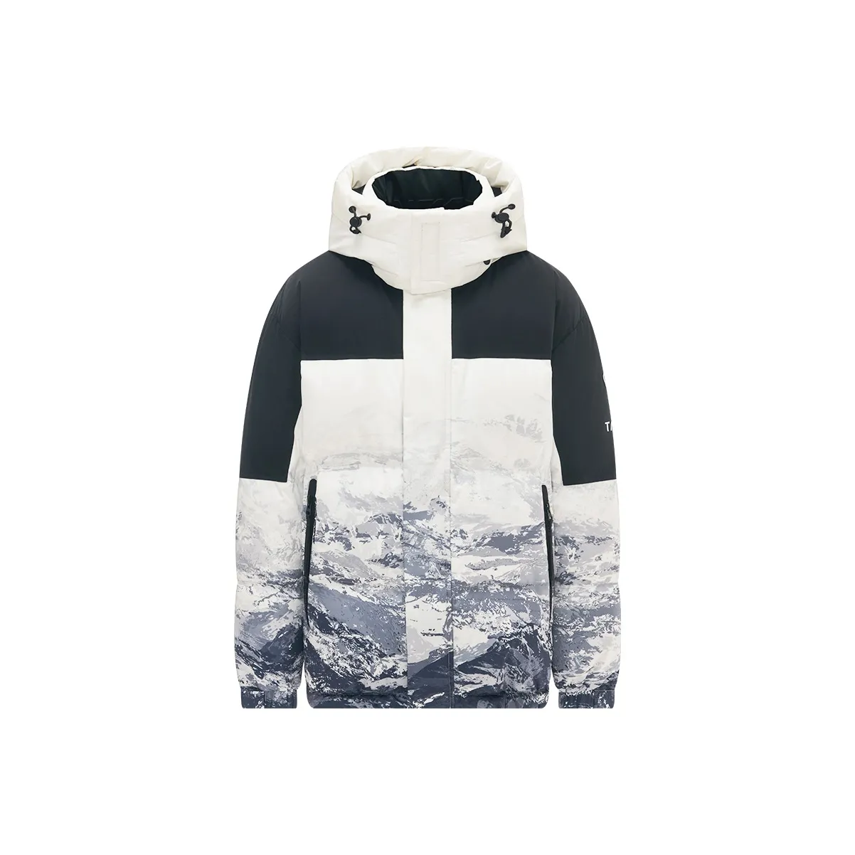 TANBOER Серый Синий Снежные горы Мужской Пух Мужская куртка