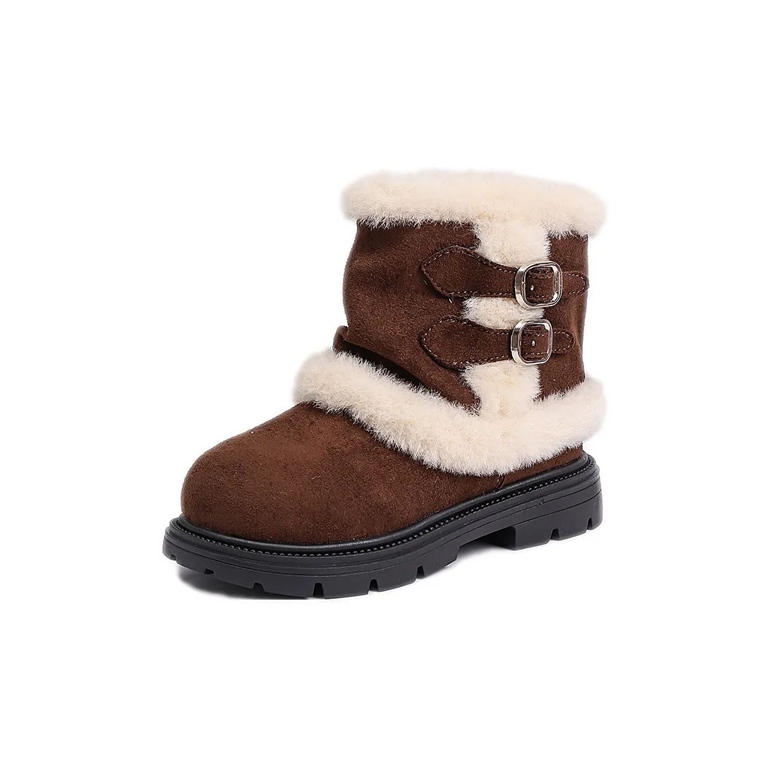 Снежная Белоснежка Амортизация Отскок Устойчивость к истиранию Противоскользящий Анти-KICK MID Топ Детский Хлопок Ботинки