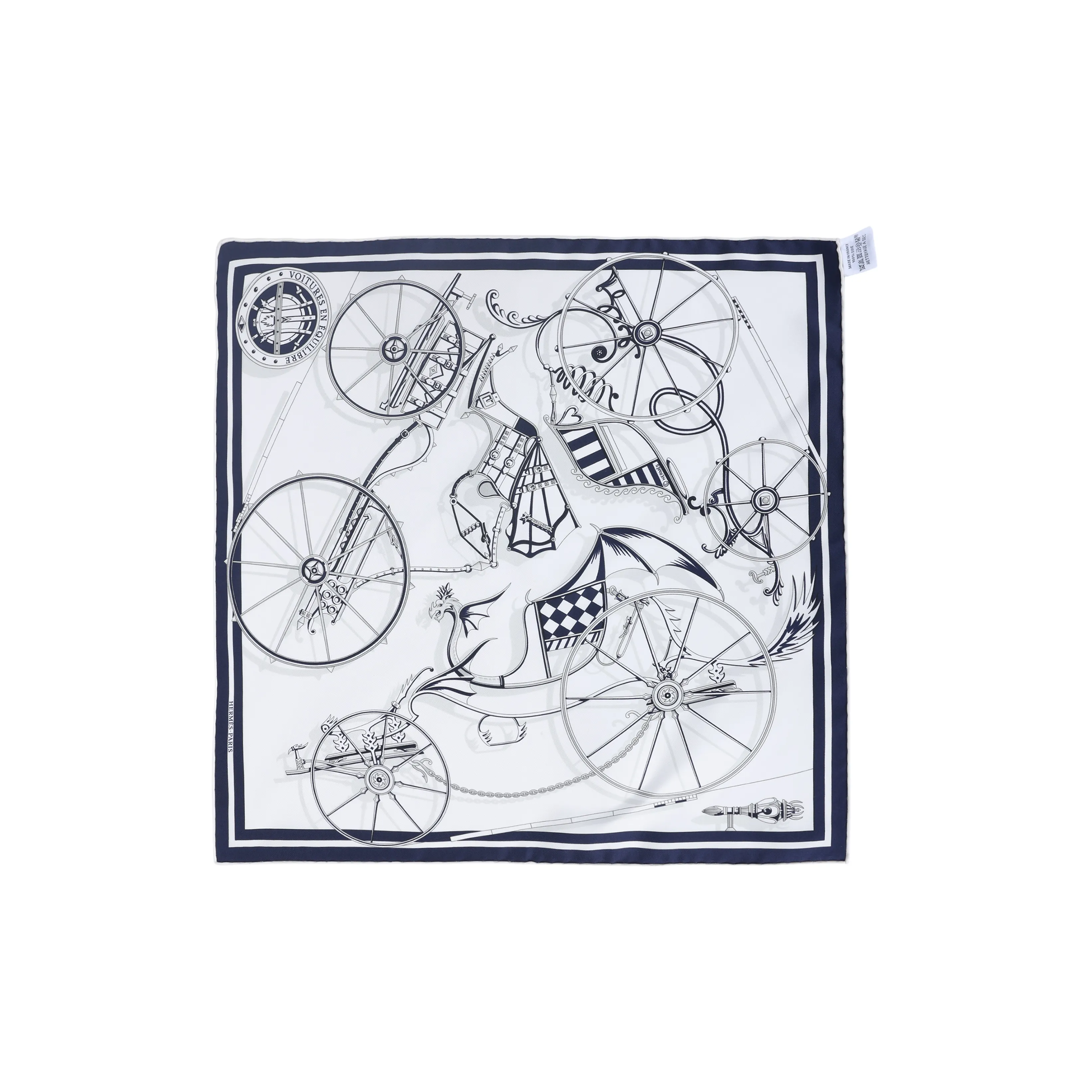 HERMES Шарфы из шелка Тутовый женские морской синий