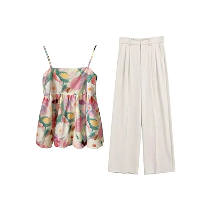 MARIE·COCO Топ на бретелях Топ + Повседневные брюки Женские Повседневные костюмы