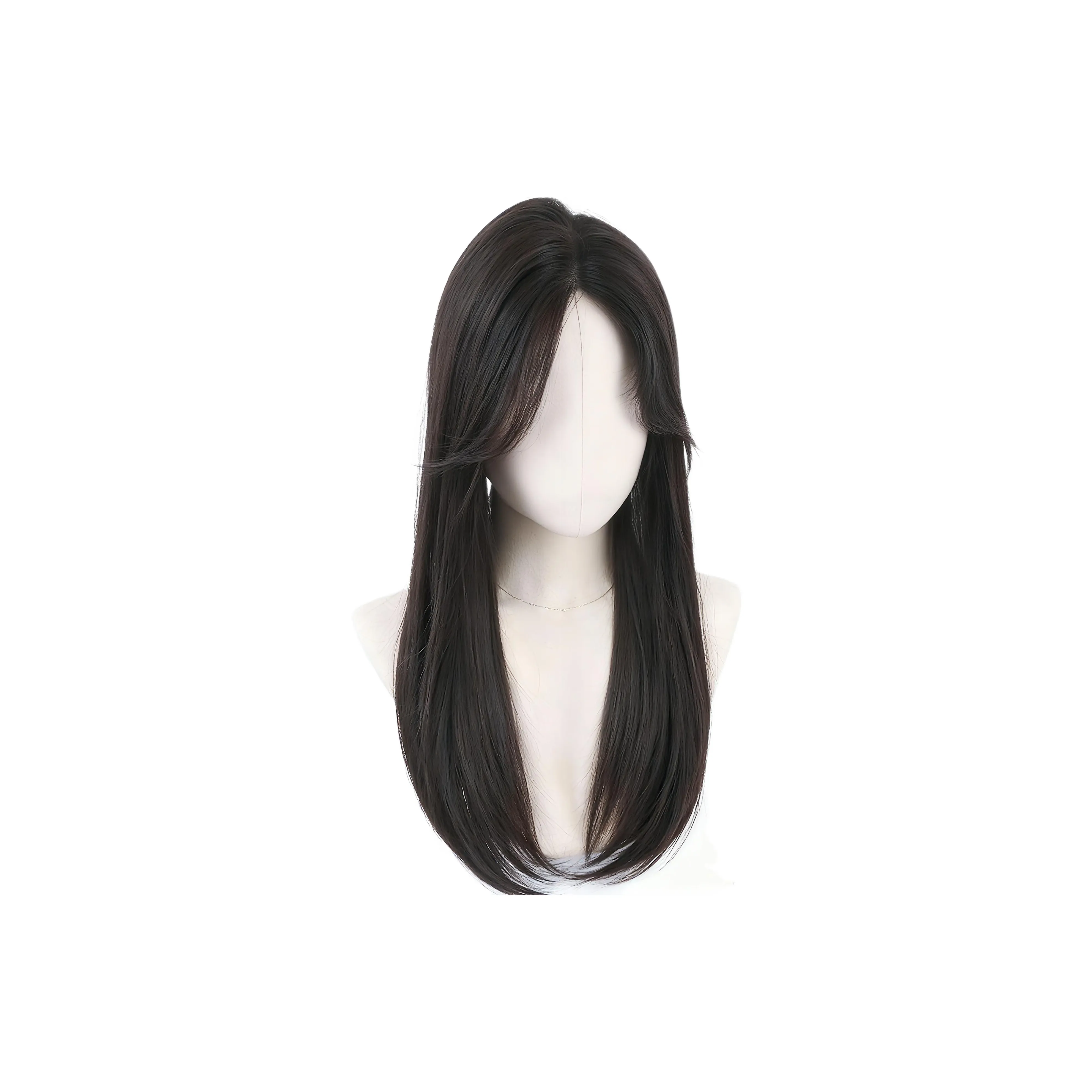 MUYAN Высокое Отделение Длинная Прямая Перука с Полным Покрытием из Смешанного Шелка