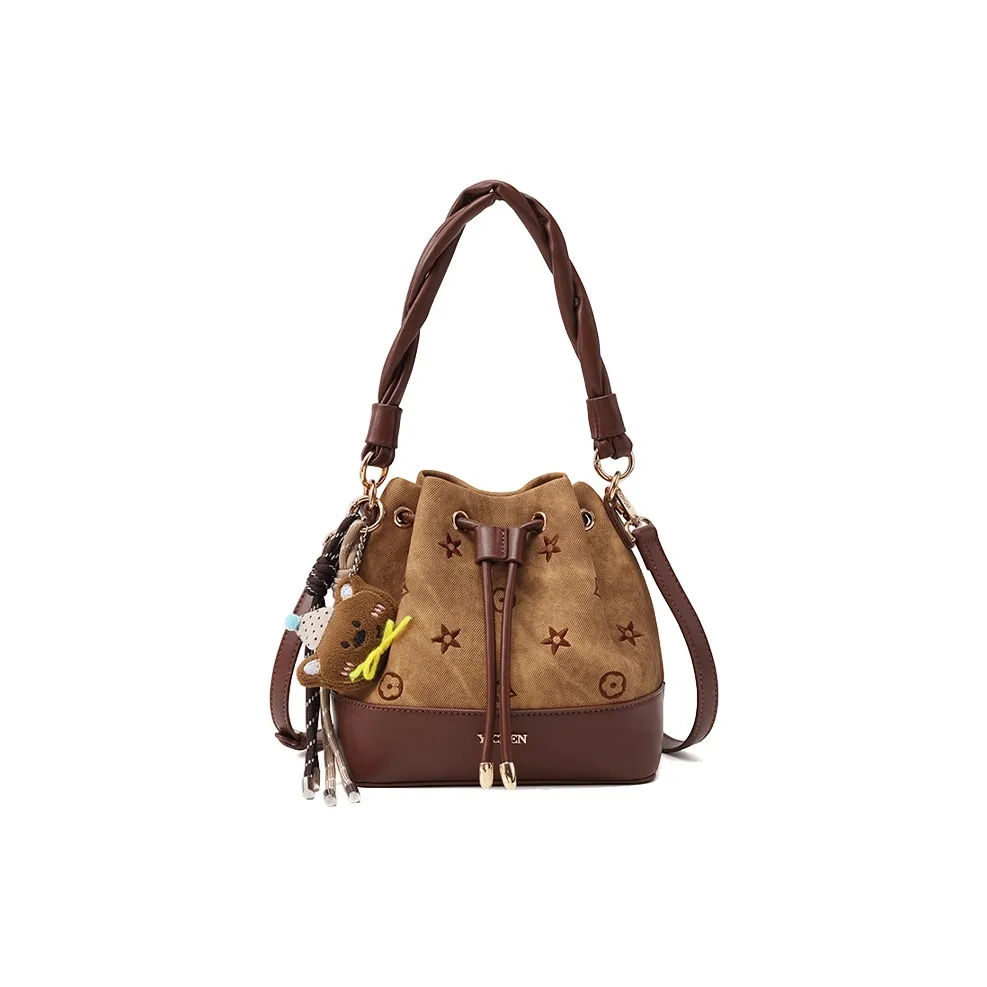 Jade En Plus ПУ (полиуретан) Сумка через плечо Сумка на плечо Средняя Женская Карамельный коричневый