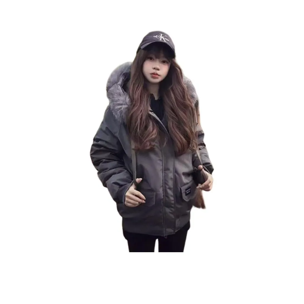 OURUOKE Серый Женский пуховик