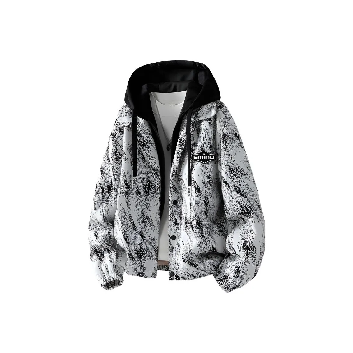 EMINU Экрю Флисовая подкладка Мужская пуховая куртка (пуховик)