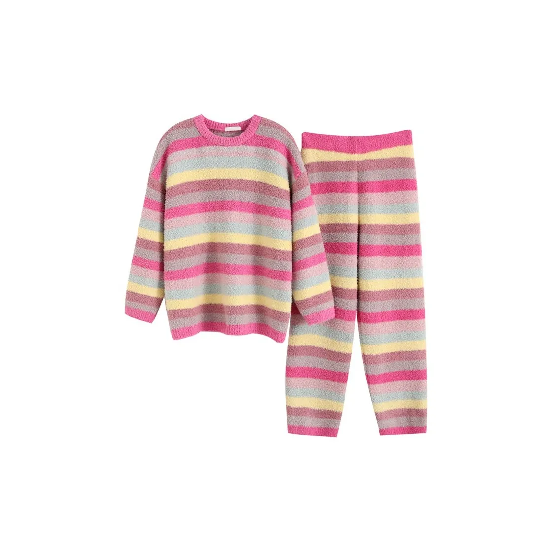 XIAOLIZI Радужный Полосы Женские Пижамные Комплекты