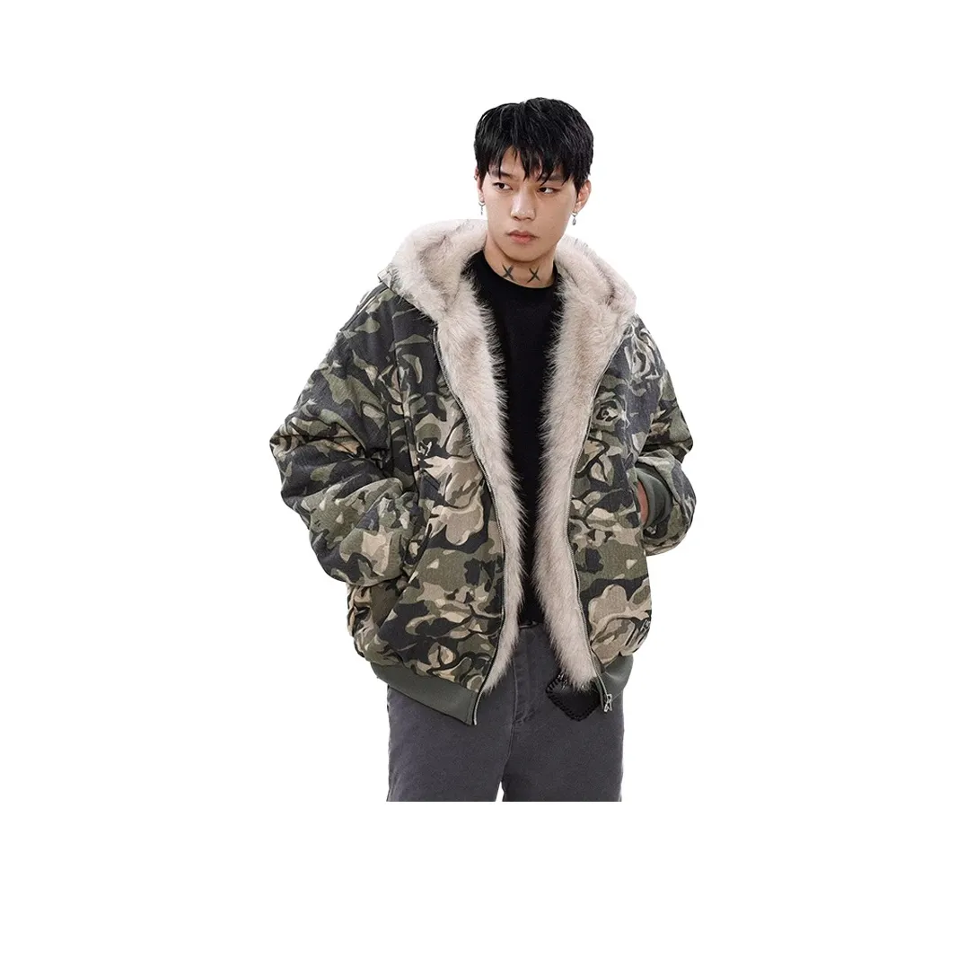 JUNGLE PANDA Хлопковый пуховик Унисекс Камуфляж