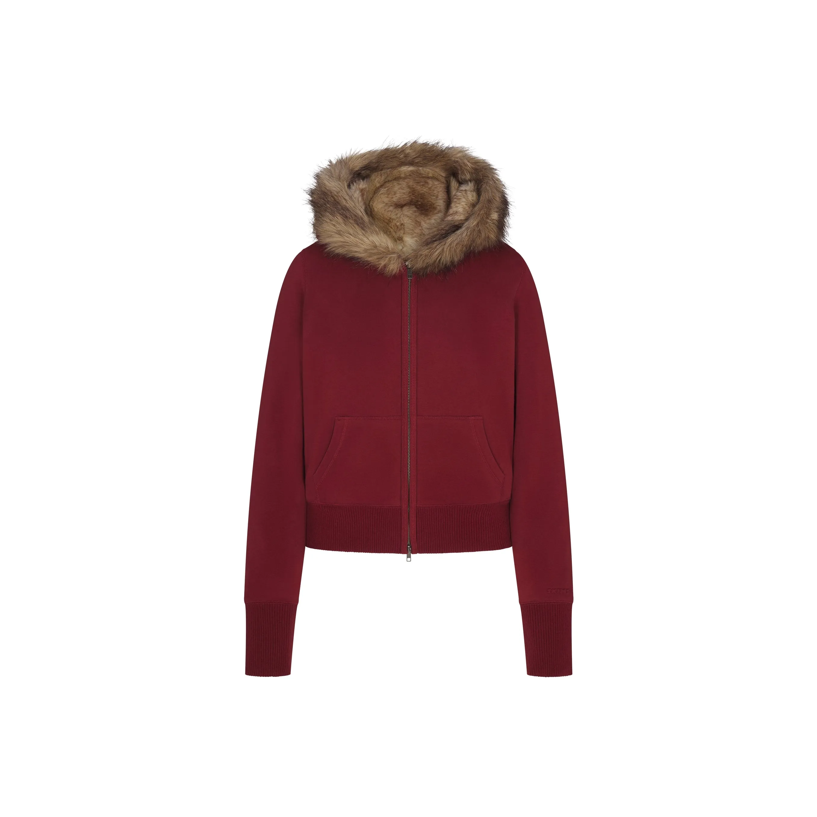 SKIMS Праздника Fw25 Хлопок Флис Искусственный мех Подкладка ZIP UP Толстовка Свитшот Женские