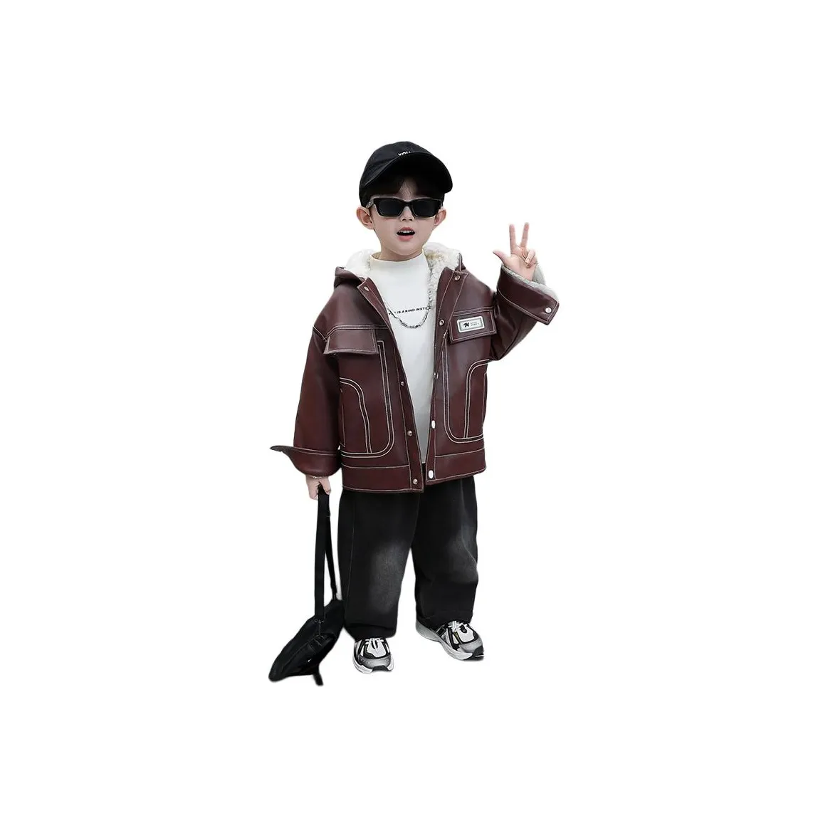 Mami Macca кожаная куртка для подростков