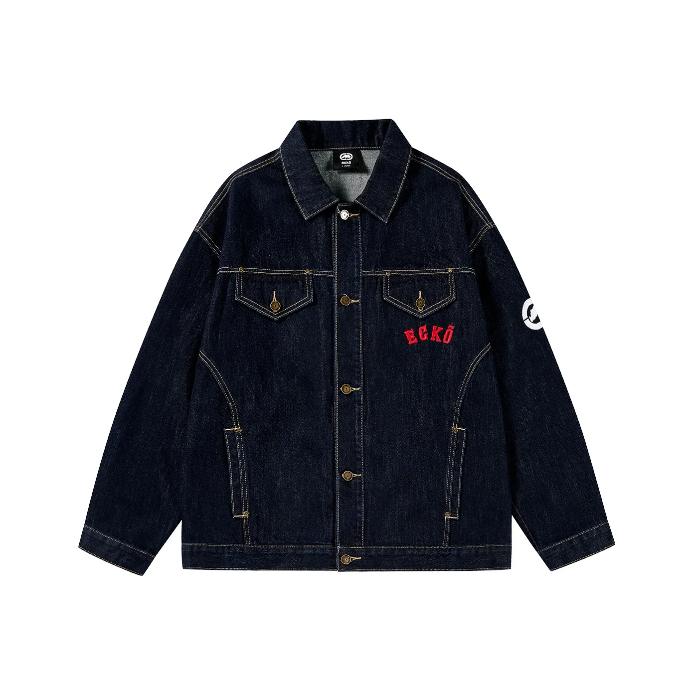 ECKO Denim Jacket Unisex Denim Blue ECKO Деним Куртка Унисекс Джинсовый Синий