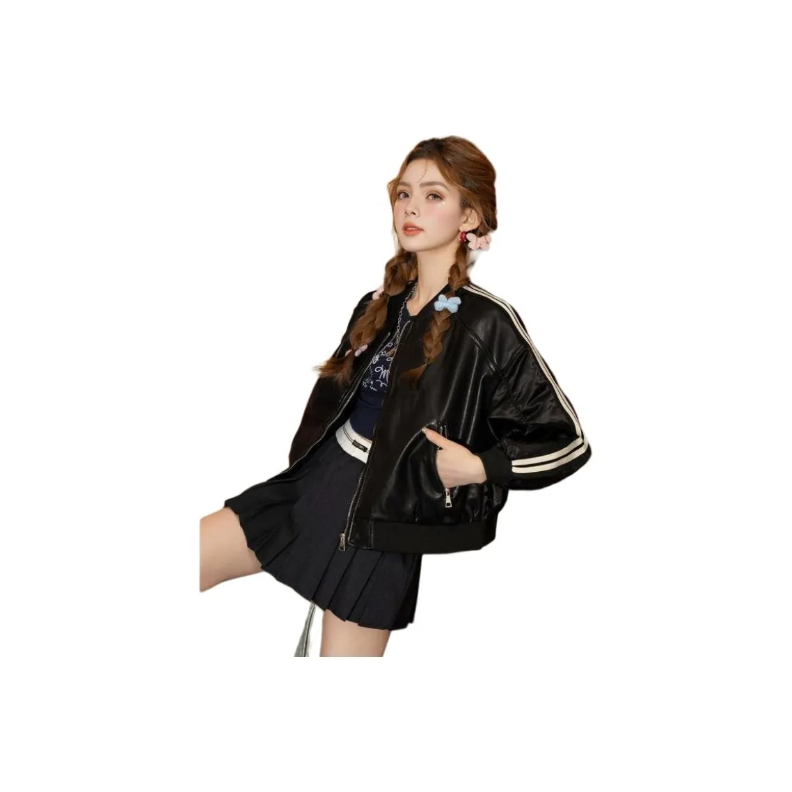 FAWENXIANGZI Кожа Куртка Женская