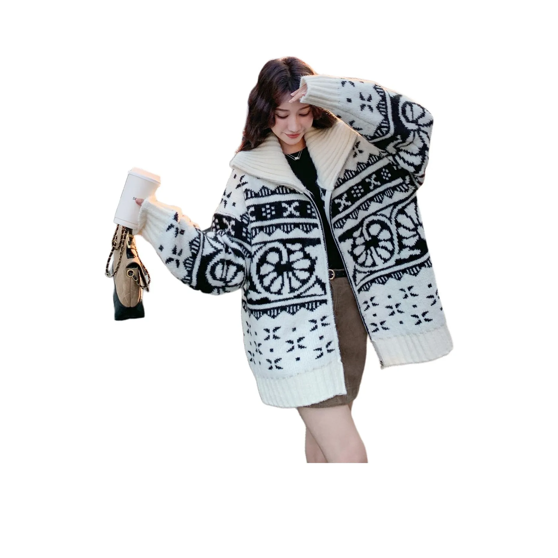 Vintage Cars Бархат Feel Пальто Женские