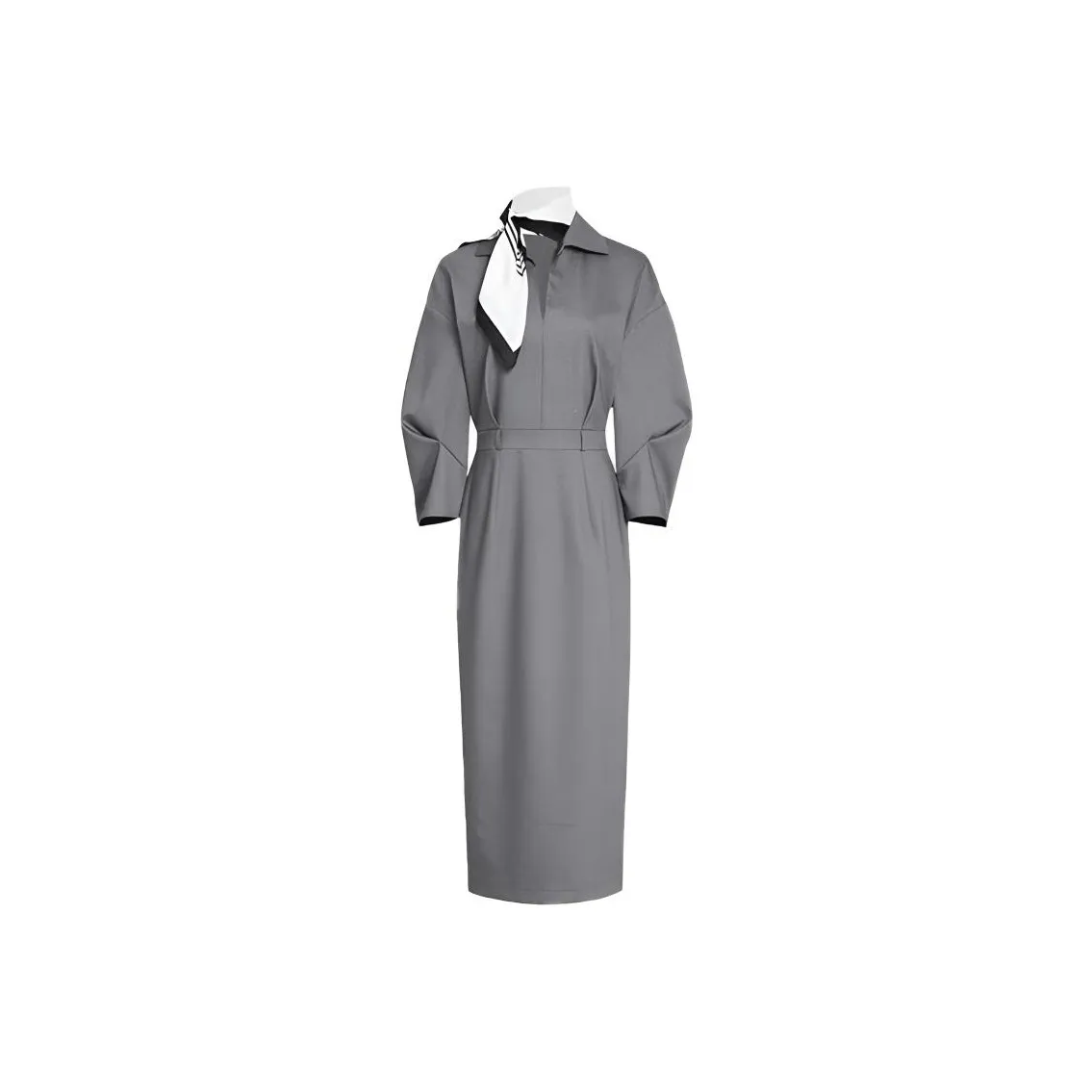 Leather Cat Серый Женские Короткие Платья с Рукавами