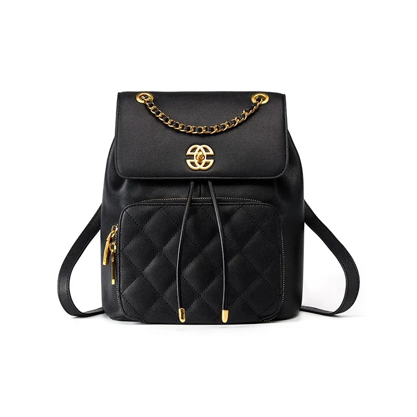 PESASRIE Рюкзак из коровьей кожи женский черный