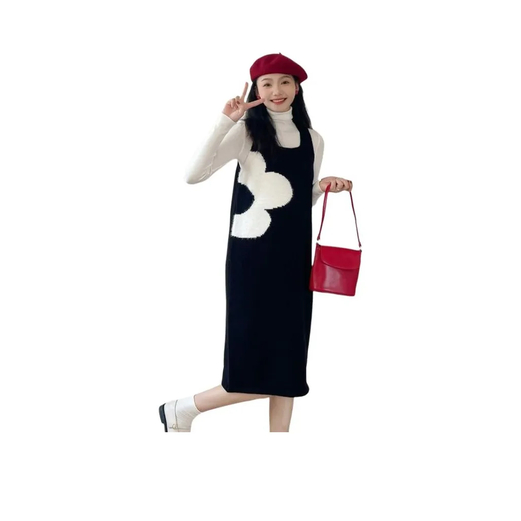 OURUOKE Длинное платье с длинными рукавами женское