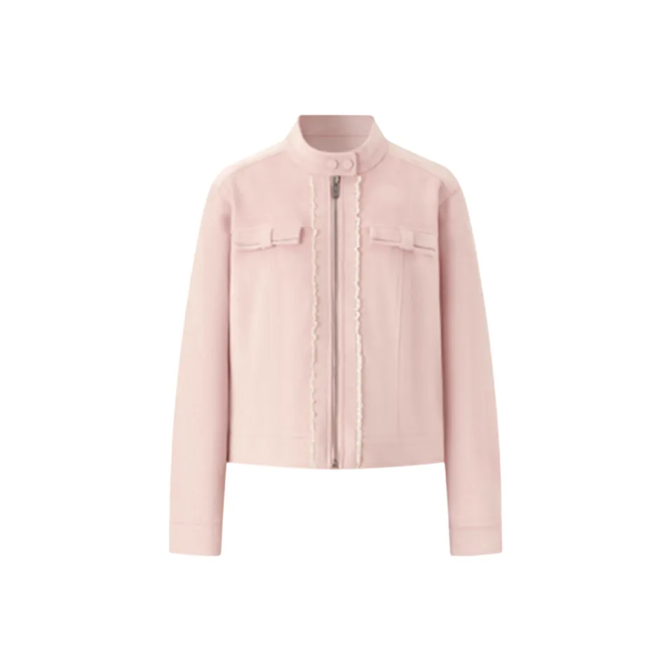 IUNOP Розовый Женский Короткий Пальто