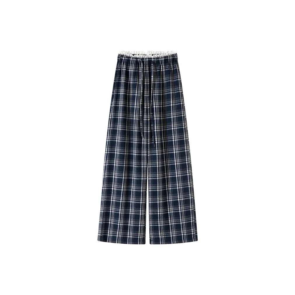 MIIOW Кружевная отделка Широкие брюки Женские